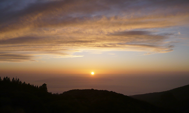 sunset hinter gomera