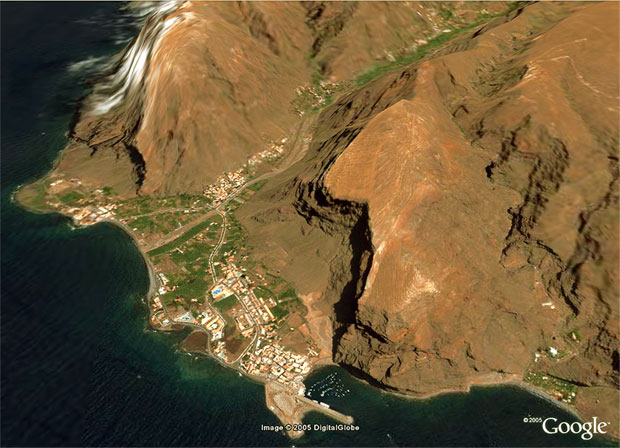 valle gran rey bei google earth